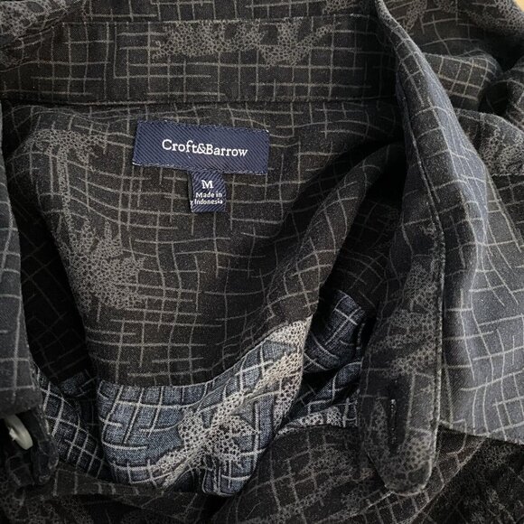 Croft & Barrow Hawaiian Shirt Mens Size Medium Tropical Palm Trees - Picture 7 of 7